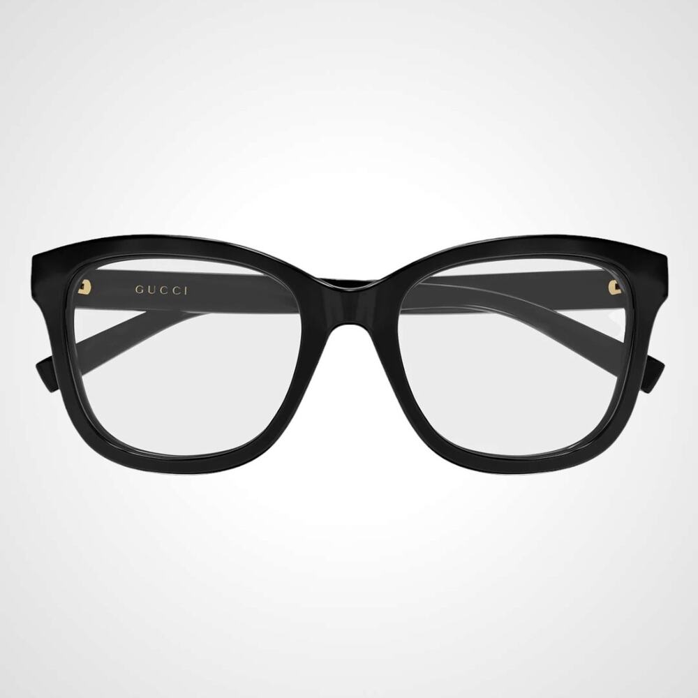 New GUCCI Eyeglasses 53-19-140 Black Square GG Logo Red Green Web Women Rx-able - Picture 2 of 4